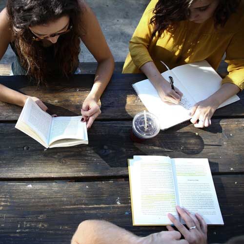 Women studying the Bible in Women's Ministries